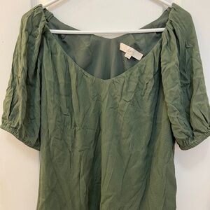 Loft green oversized blouse, size S